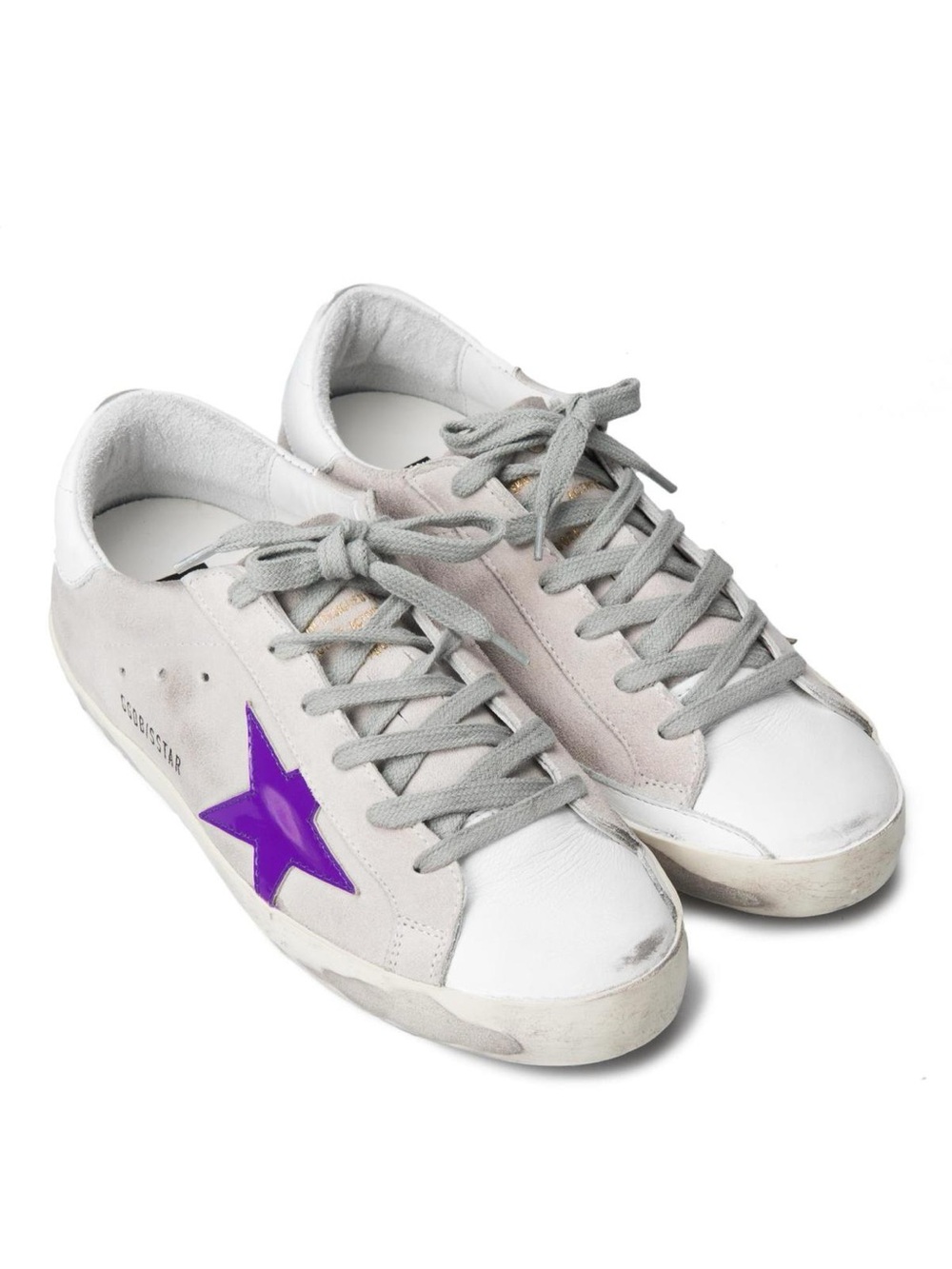 Golden Goose superstars sneaker leather with viola star